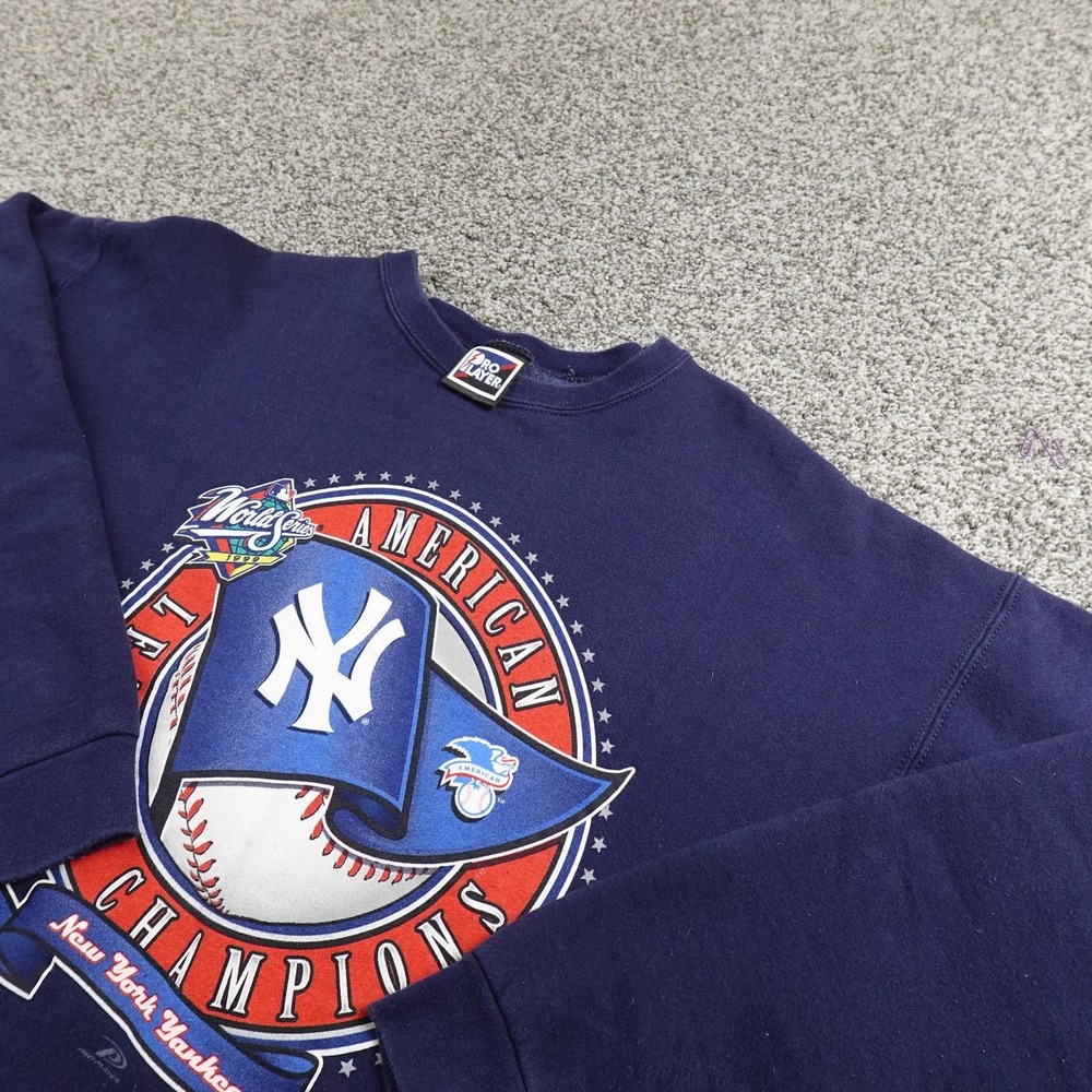 VTG New York Yankees Sweatshirt Mens 2XL Blue MLB Baseball Pro Player 99 90s Y2K